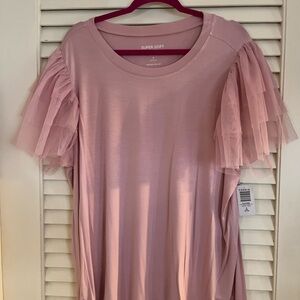 Torrid Soft Pink Tulle Sleeve Tee